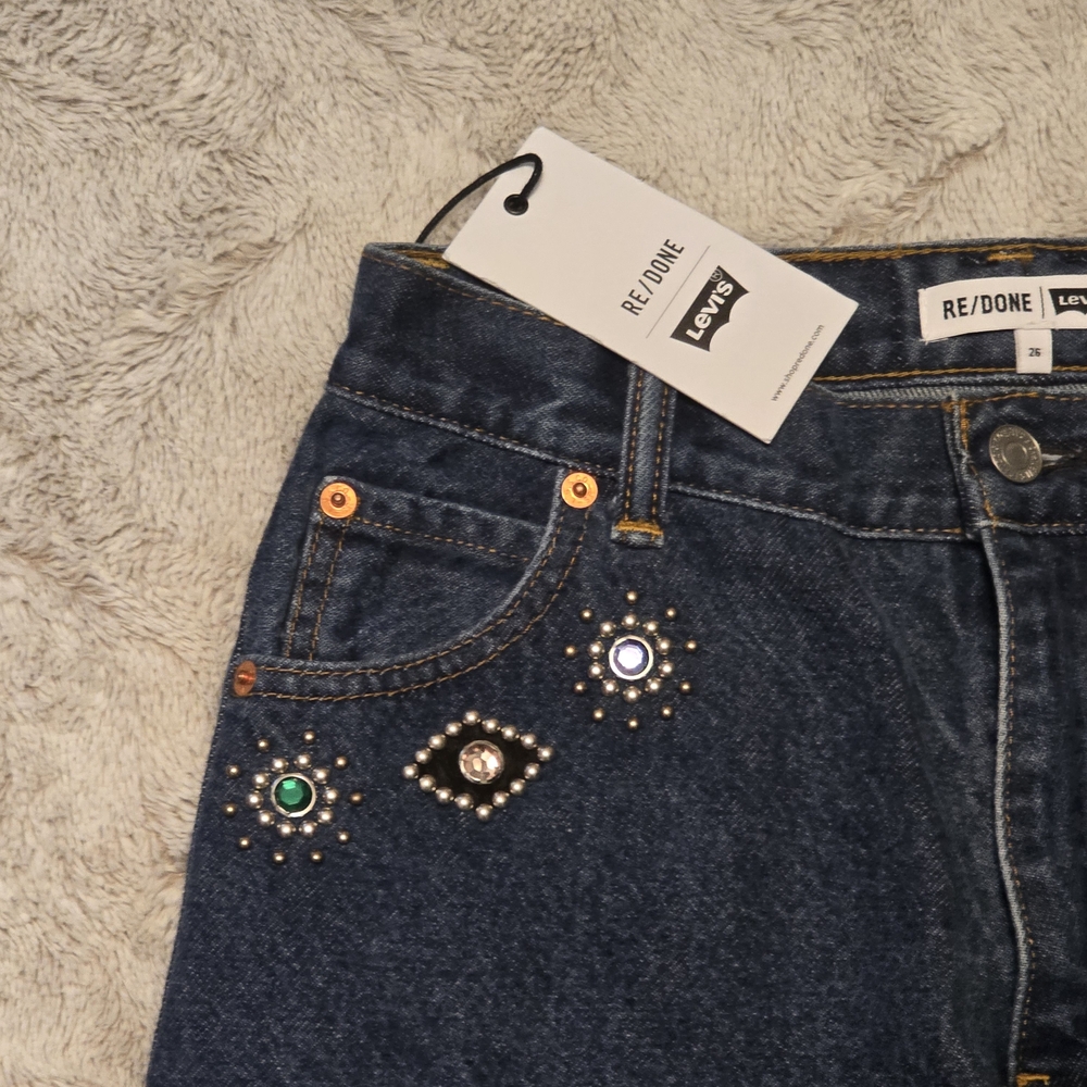 Re/Done Deep Blue Straight Jeans
